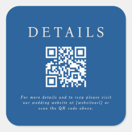 Pegatina Cuadrada Código QR de Parker Boda