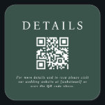 Pegatina Cuadrada Código QR de Parker Boda<br><div class="desc">Este diseño boda presenta un diseño elegante y formal, perfecto para una ceremonia sofisticada. La invitación presenta una estética minimalista, con líneas depuradas y un enfoque en la tipografía. Los nombres se muestran de forma prominente en una fuente serif clásica, lo que da un aire de gracia eterna a la...</div>