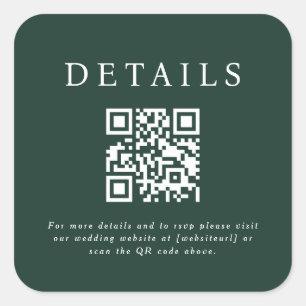 Pegatina Cuadrada Código QR de Parker Boda