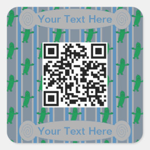 Pegatina Cuadrada Código QR de pasarela divertida y fácil
