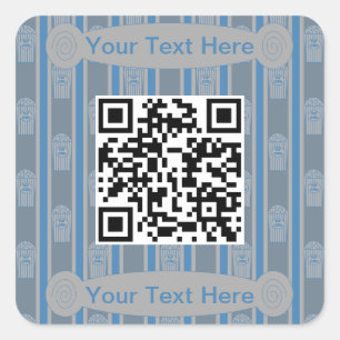 Pegatina Cuadrada Código QR de piopcorn divertido y divertido
