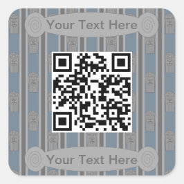 Pegatina Cuadrada Código QR de piopcorn divertido y divertido