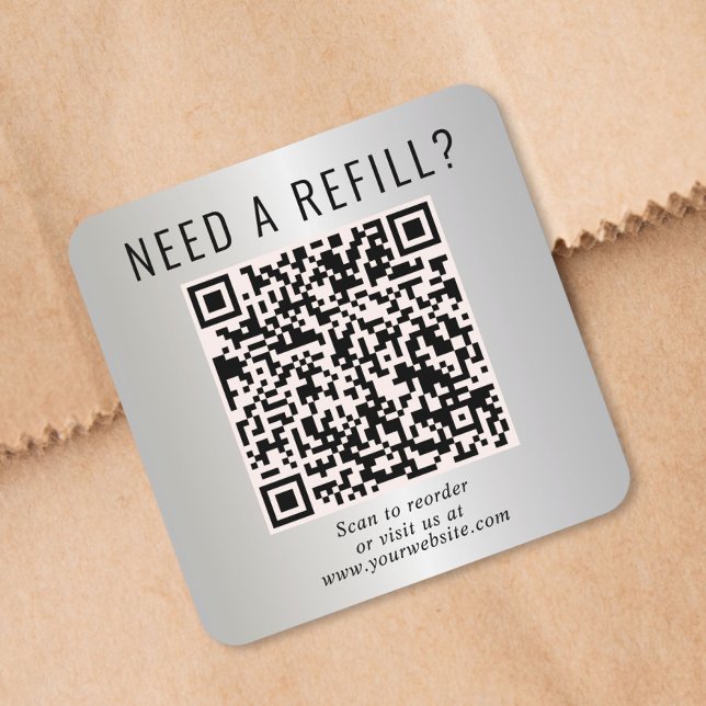 Pegatina Cuadrada Código QR de recarga Plata (Subido por el creador)