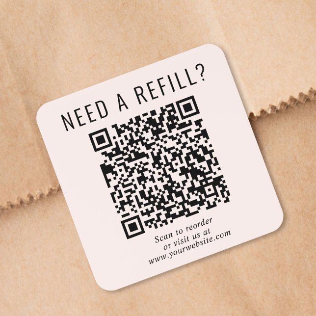 Pegatina Cuadrada Código QR de recarga Rosa (Subido por el creador)