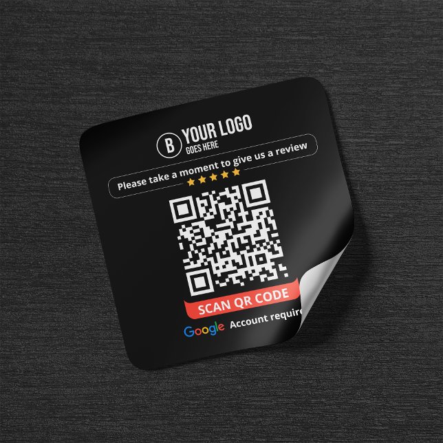 Pegatina Cuadrada Código QR de Reseñas de Google Califica mi Negocio (Subido por el creador)