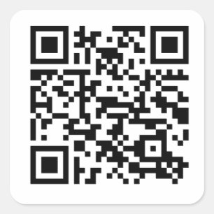 Pegatina Cuadrada Código QR de Rick Roll