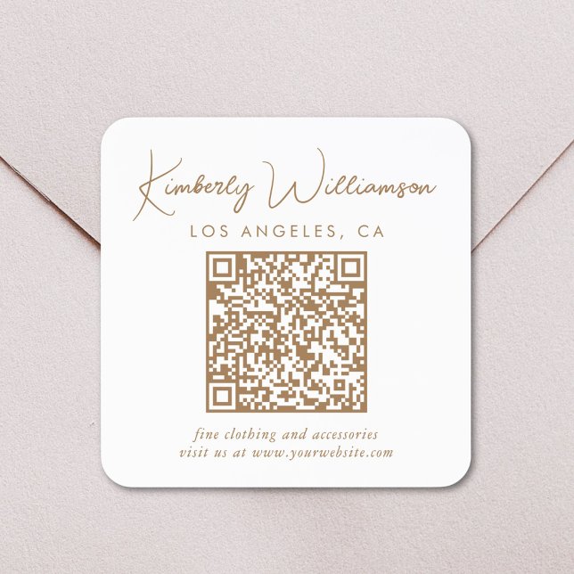 Pegatina Cuadrada Código QR de Script Gold de Firma (Subido por el creador)