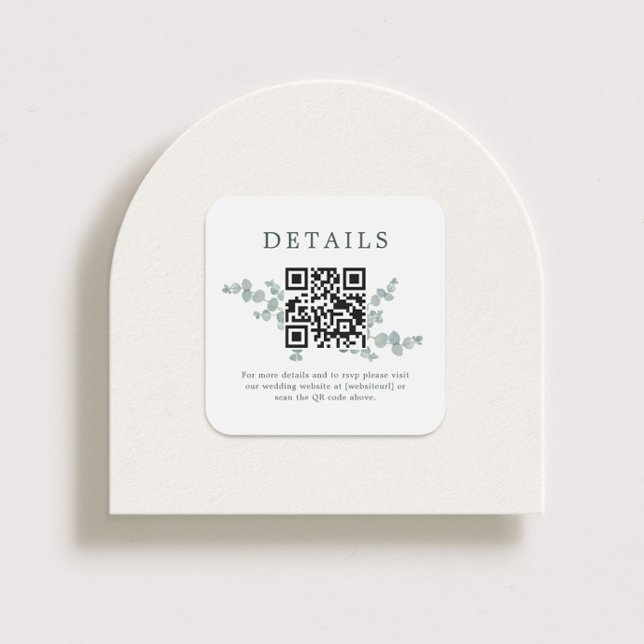 Pegatina Cuadrada Código QR del Boda de Adelaida (Subido por el creador)