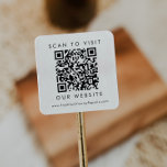 Pegatina Cuadrada Código QR del Boda de negocios de tipografía de mo<br><div class="desc">Este negocio de tipografía de moda o pegatina cuadrado de código qr de sitio web boda es perfecto para un propietario de una pequeña empresa o para un boda. El diseño es sencillo y presenta una tipografía minimalista clásica en blanco y negro con un toque rústico de boho. Personalizable de...</div>