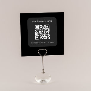 Pegatina Cuadrada Código qr del menú del restaurante del bar de nego