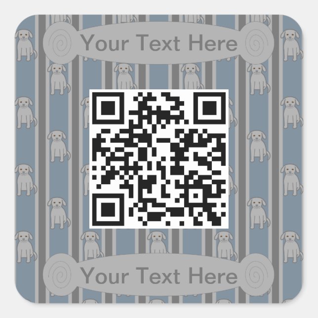 Pegatina Cuadrada Código QR divertido y divertido (Anverso)