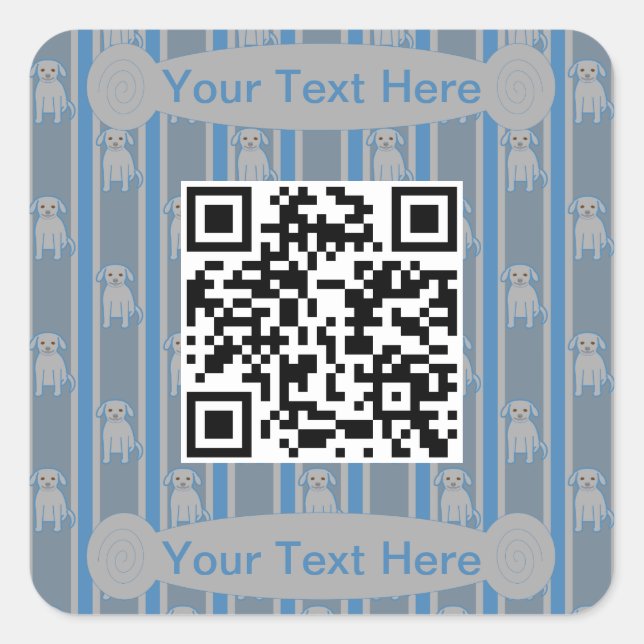 Pegatina Cuadrada Código QR divertido y divertido (Anverso)