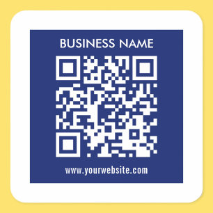 Pegatina Cuadrada Código QR editable (generado al instante) Azul M