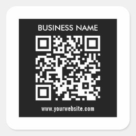Pegatina Cuadrada Código QR editable (generado al instante) | Negro