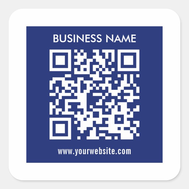 Pegatina Cuadrada Código QR editable (generado instantáneamente) | A (Anverso)