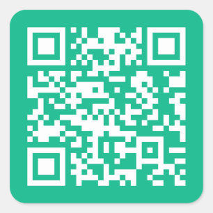 Pegatina Cuadrada Código QR editable Generar el propio   Verde verde