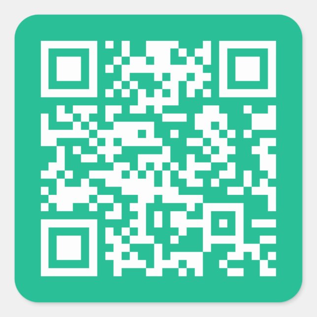 Pegatina Cuadrada Código QR editable Generar el propio | Verde verde (Anverso)