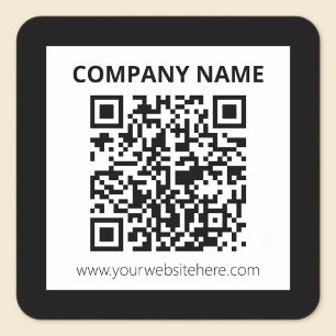 Pegatina Cuadrada Código QR editable y diseño simple personalizable