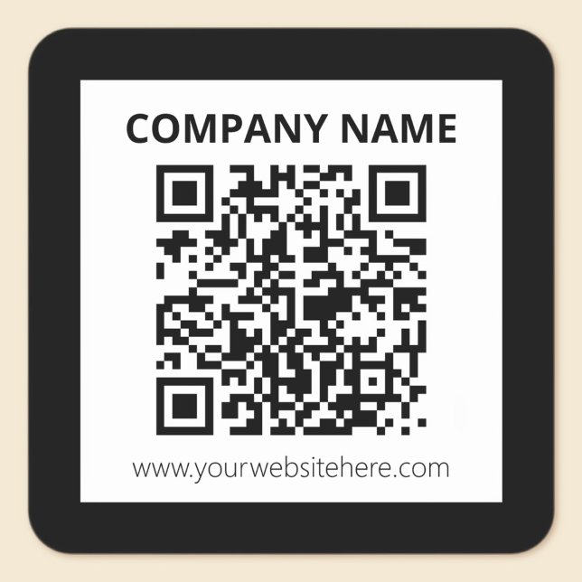 Pegatina Cuadrada Código QR editable y diseño simple personalizable (Subido por el creador)