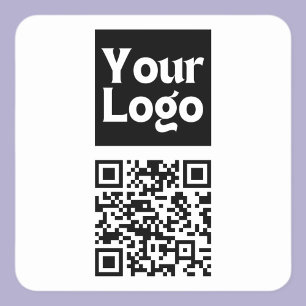 Pegatina Cuadrada Código QR editable y logotipo o imagen de su empre