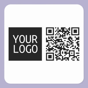 Pegatina Cuadrada Código QR editable y su logotipo comercial o image
