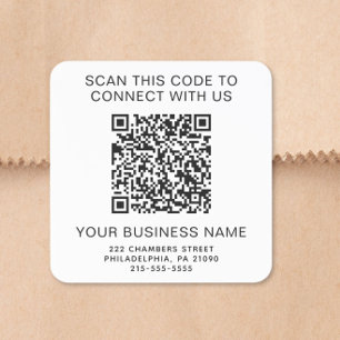 Pegatina Cuadrada Código QR Empresarial
