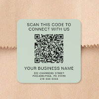 Código QR empresarial Verde Salvia