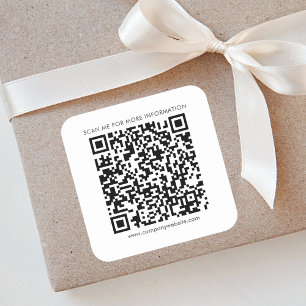Pegatina Cuadrada Código QR empresarial y sitio web de la empresa