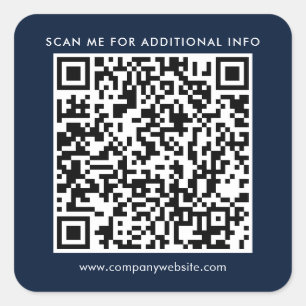 Pegatina Cuadrada Código QR empresarial y sitio web de la empresa Az