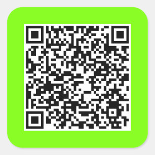 Pegatina Cuadrada Código QR en verde fluorescente