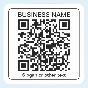 Pegatina Cuadrada Código QR escaneable editable + nombre de su empre