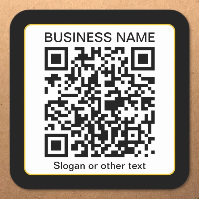 Pegatina Cuadrada Código QR escaneable editable + nombre de su empre (Subido por el creador)