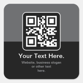 Pegatina Cuadrada Código QR escaneable moderno | Negro Gris y Blanco