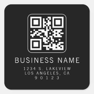 Pegatina Cuadrada Código QR escaneable personalizado Dirección de