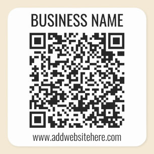 Pegatina Cuadrada Código QR instantáneo (ingrese la URL de su sitio
