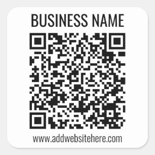 Pegatina Cuadrada Código QR instantáneo (introduzca la dirección URL