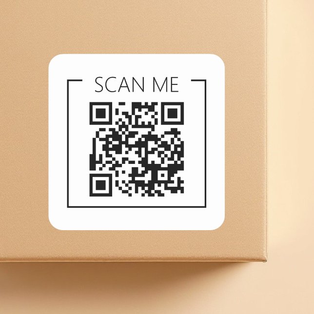 Pegatina Cuadrada Código QR Minimalista Escanear Negocio (Subido por el creador)