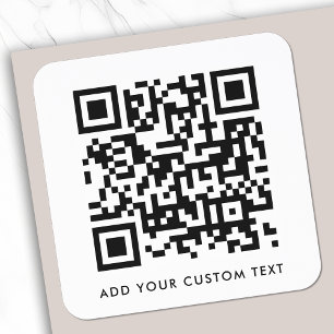 Pegatina Cuadrada Código QR Minimalista Limpiar Personalizado blanco