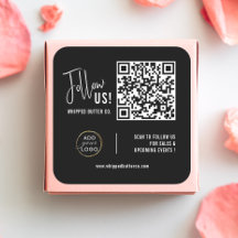 Código QR minimalista + LOGO Negro Síguenos!