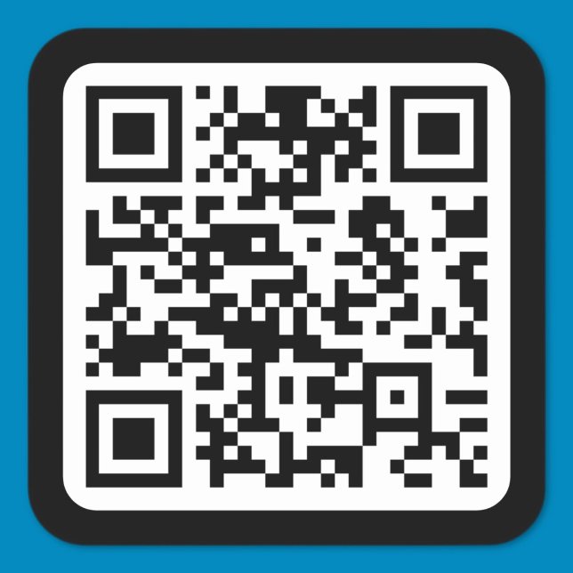 Pegatina Cuadrada Código QR moderno editable | Blanco negro o cualqu (Subido por el creador)
