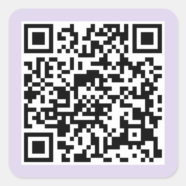 Pegatina Cuadrada Código QR morado (Anverso)