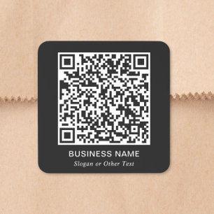 Pegatina Cuadrada Código QR Negocios Cuadrado Negro