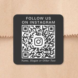 Pegatina Cuadrada Código QR negro de Instagram