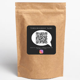 Pegatina Cuadrada Código qr nombre de empresa redes sociales instagr