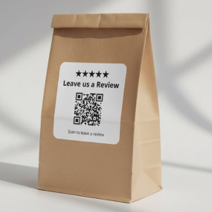 Pegatina Cuadrada Código QR para dejar una reseña Reseña del clien