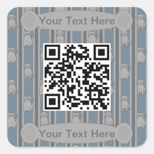 Pegatina Cuadrada Código QR para gatos y perros divertidos y diverti