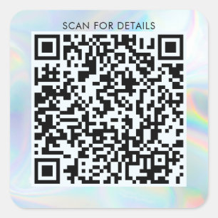 Pegatina Cuadrada Código QR para Holografía personal o comercial