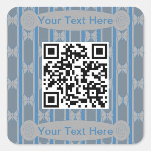 Pegatina Cuadrada Código QR para mariposa divertida y divertida