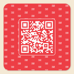 Pegatina Cuadrada Código QR personalizable con logotipo o imagen en