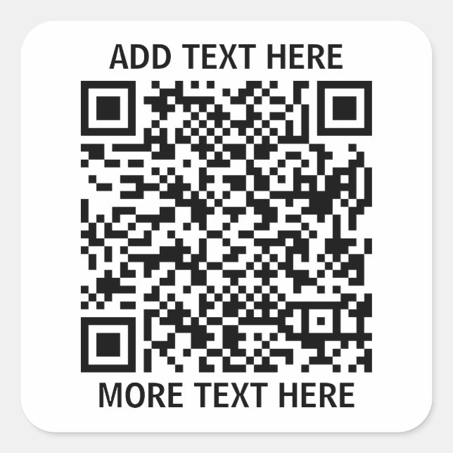 Pegatina Cuadrada Código QR personalizado (Anverso)